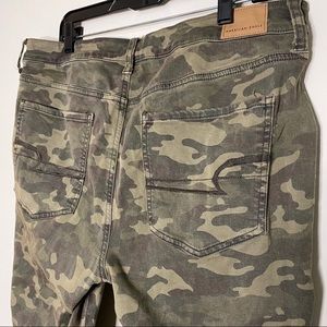 Army Print High Rise Jeans